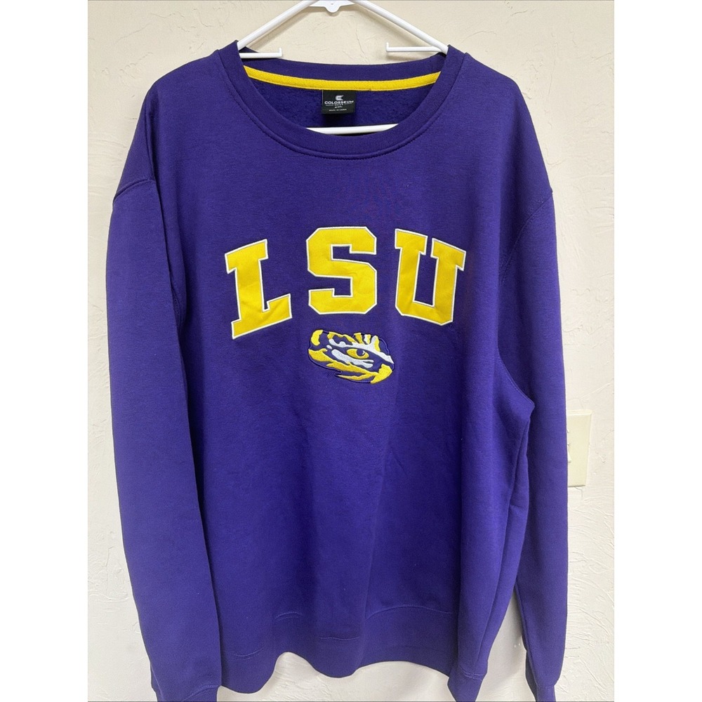 LSU Tigers Colosseum Stitched Crew Neck Sweat Shirt Size XXL